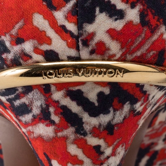 LOUIS VUITTON Chérie Heel Cloth Multicolour Houndstooth Size 9 - Picture 8 of 9